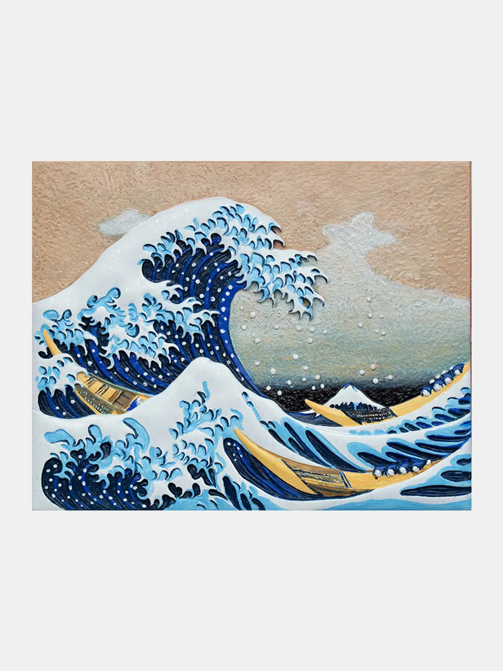 Relief The Great Wave off Kanagawa DIY 3D Oil Painting Kit - Korvel