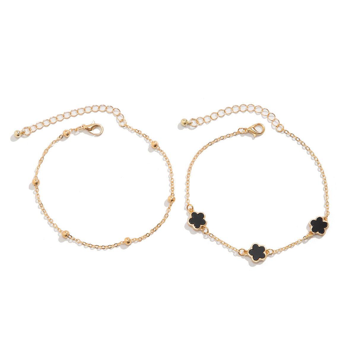 Double Layer Flower Petal Anklet - Elegant Foot Chain