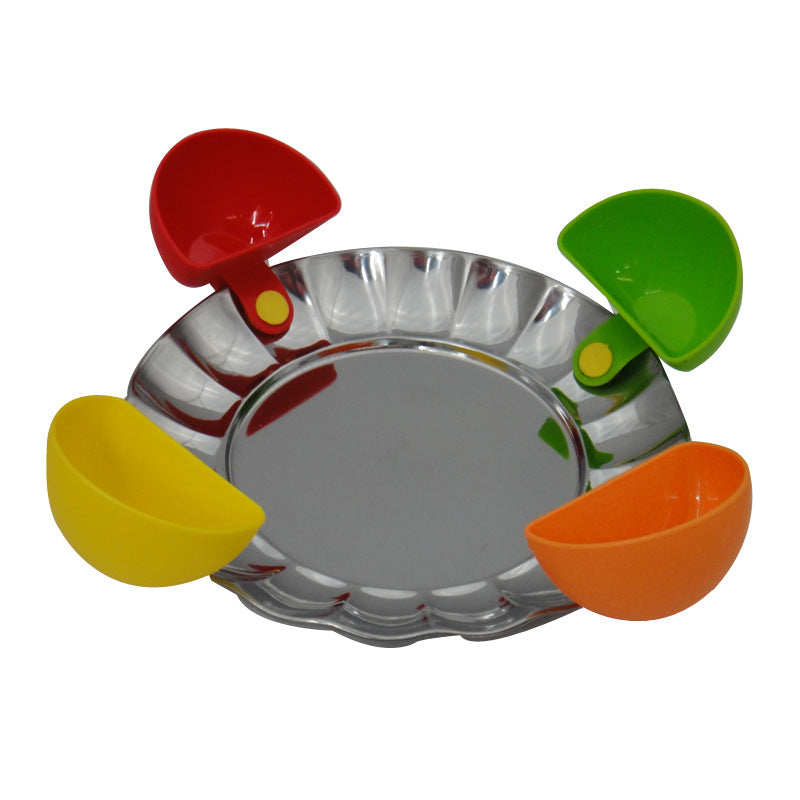 Creative plastic snack spoon with versatile bowl plate seasoning dish salad dressing box for kitchen use - Korvel