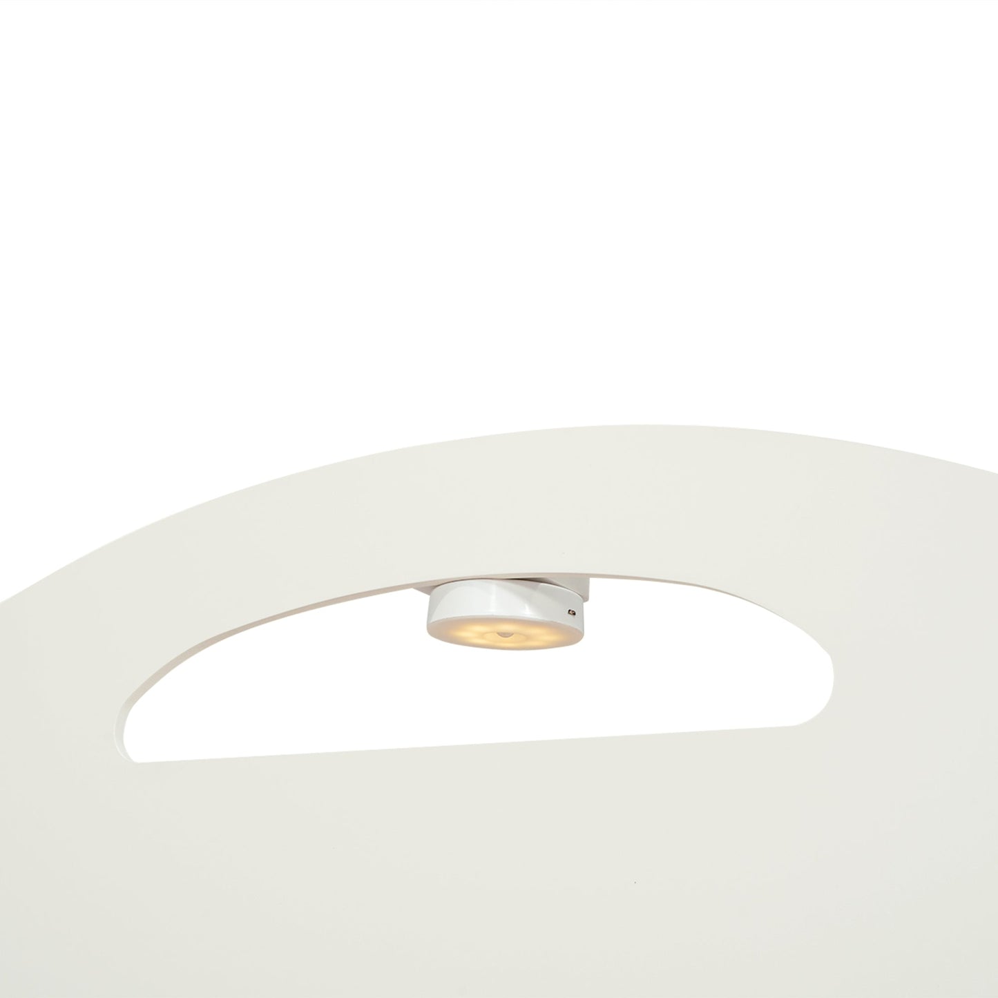 Twin Size Platform Bed with Bear Ears Shaped Headboard and LED Cream White - Korvel