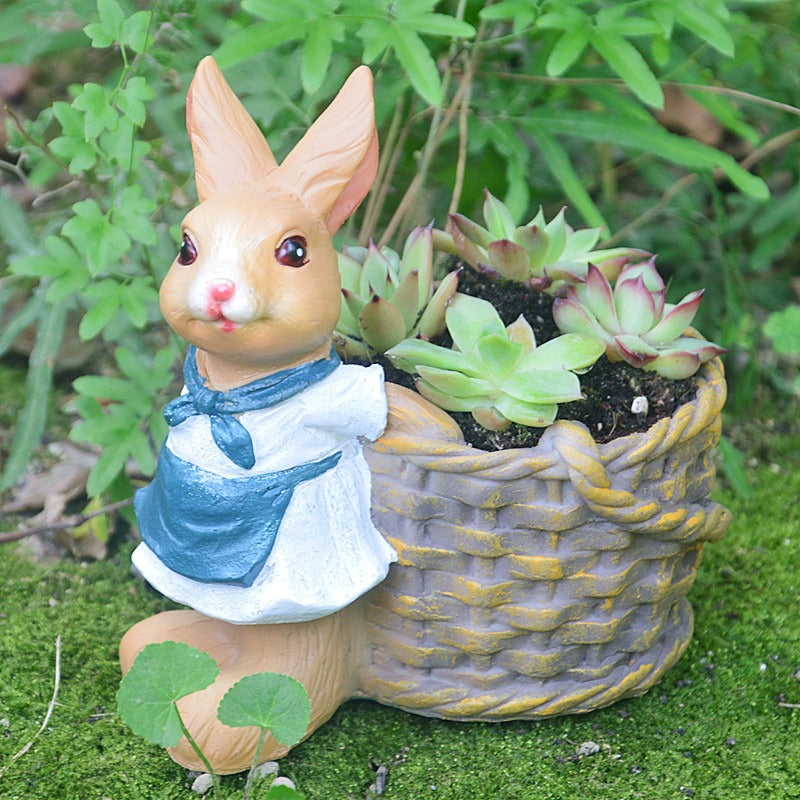 Charming Rabbit Planter for Succulents