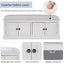 TREXM Storage Bench with Adjustable Doors and Padded Shoe Stand