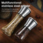 Premium Stainless Steel Pepper Grinder with Glass Bottle