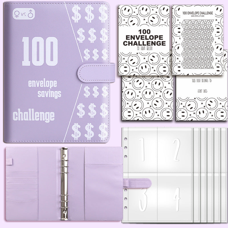 100 Envelope Challenge Binder Couples 100 Day Challenge Savings Savings Notebook - Korvel