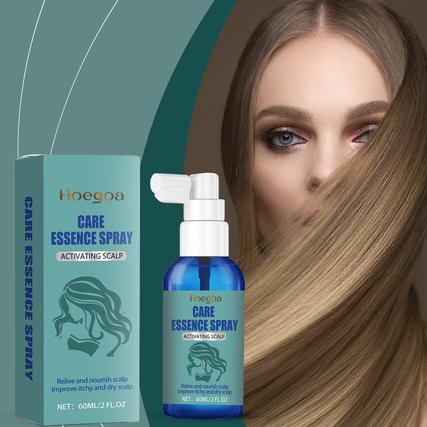 Scalp Treatment Essence Spray Nourishes And Hydrates Scalp, Hydrates And Softens Hair Care Essential Oil - Korvel