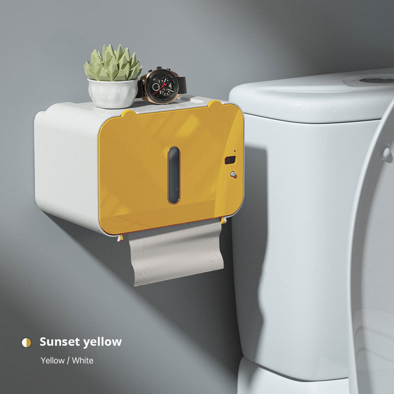 Toilet Tissue Box In The Living Room, Toilet, Induction Automatic Paper Output, No Punching, Waterproof Wall Hanging Paper Box - Korvel