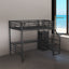 Cama loft de metal de tamaño completo con escritorio y opciones de almacenamiento