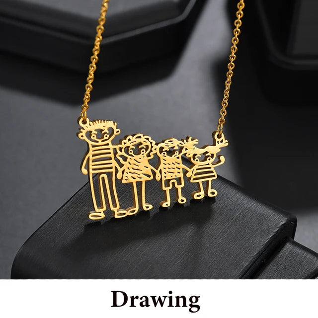 Collar con Colgante de Arte Infantil Personalizado