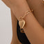 Ins Simple and Versatile Big Peach Heart Bracelet Personalized Heart shaped Iron Chain Bracelet for Women - Korvel