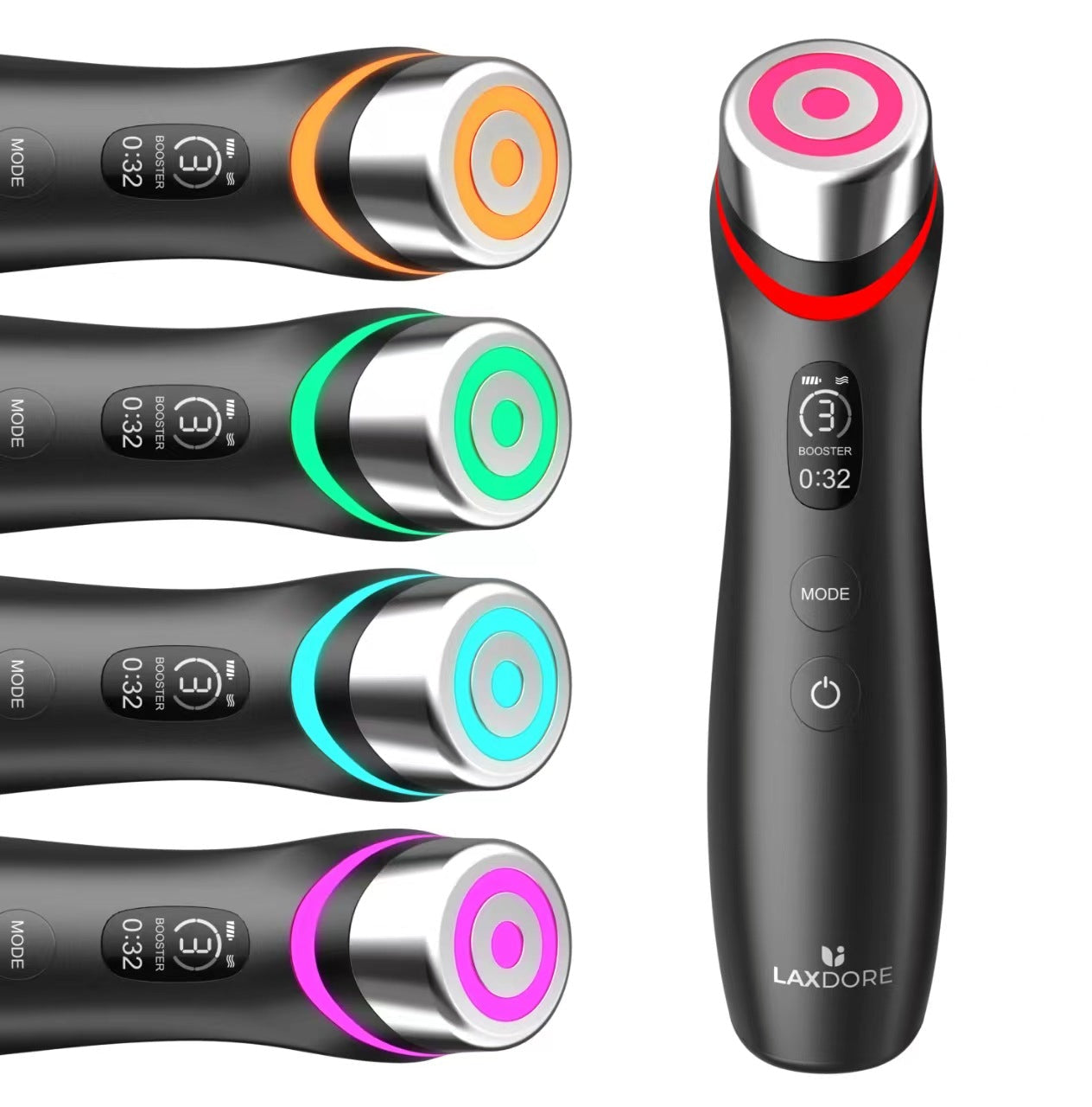 Microcurrent vibration massager red blue light water light pore beauty device - Korvel
