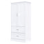 Tall Bathroom Storage Cabinet, Cabinet with Two Doors and Drawers, Adjustable Shelf, MDF Board, White - Korvel