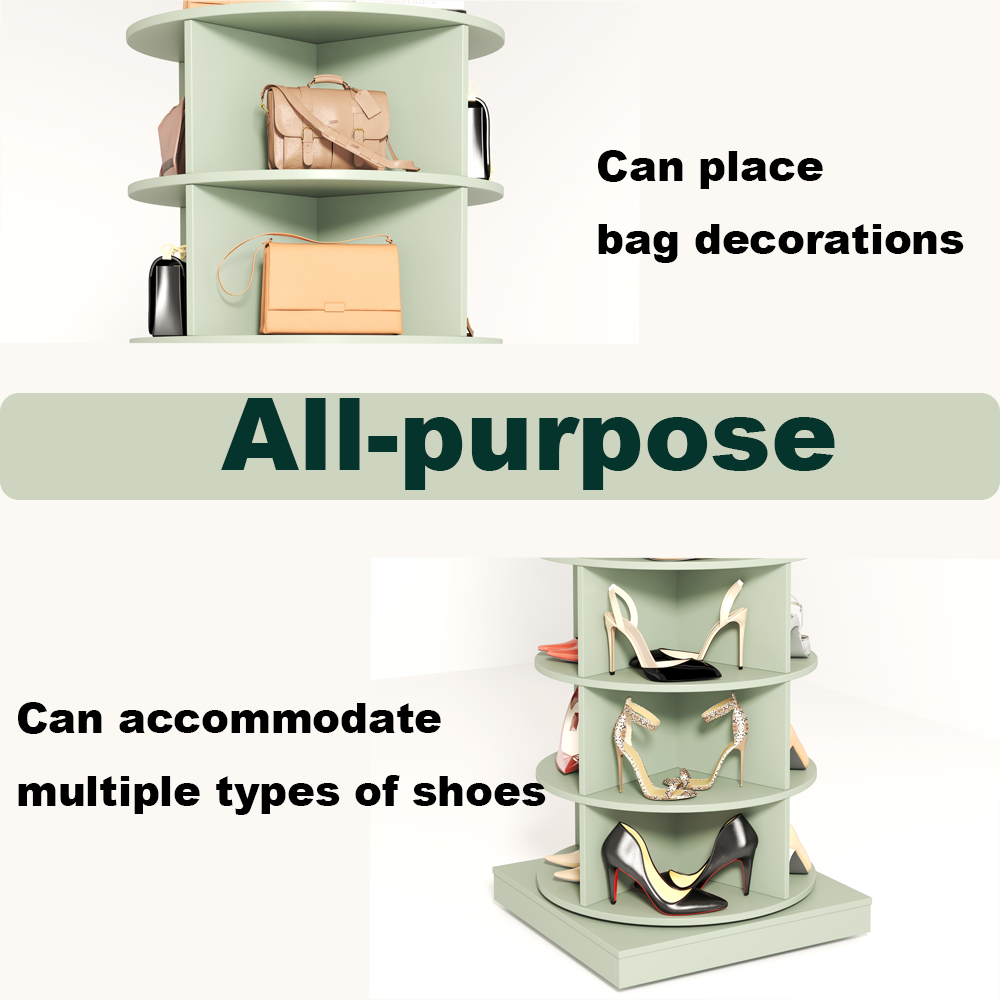 Green 360 Rotating Shoe Cabinet - 6 Layers