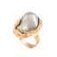 Baroque Irregular Pearl Inlaid Alloy Rings