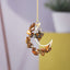 Natural crystal broken stone moon pendant Melkaba DIY woven wind chime pendant decoration crystal ornament gift - Korvel