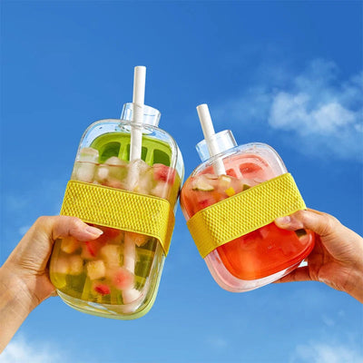 Ice Tray Ice Cube Mold Press Ice Maker With Lid 2-in-1 Ice Cube Bottle Food Grade Ice Making Straw Dual-use Ice Kettle - Korvel