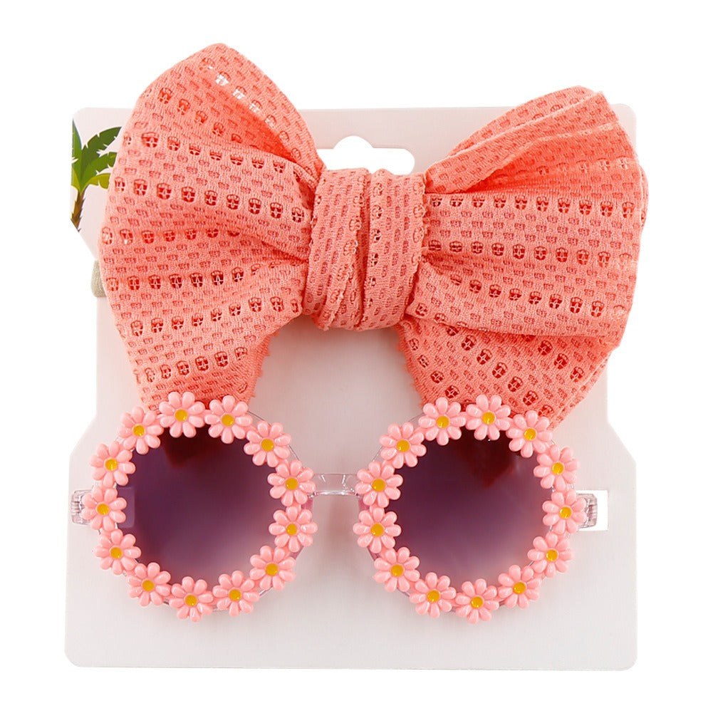 Personalized girl fashion glasses, baby headband set, sun visor - Korvel