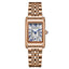 Montre à quartz avec bracelet en acier carré élégant pour femmes