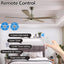 60 "modern wooden ceiling fan with lighting and remote control, 6-speed noiseless reversible DC motor ceiling fan - Korvel