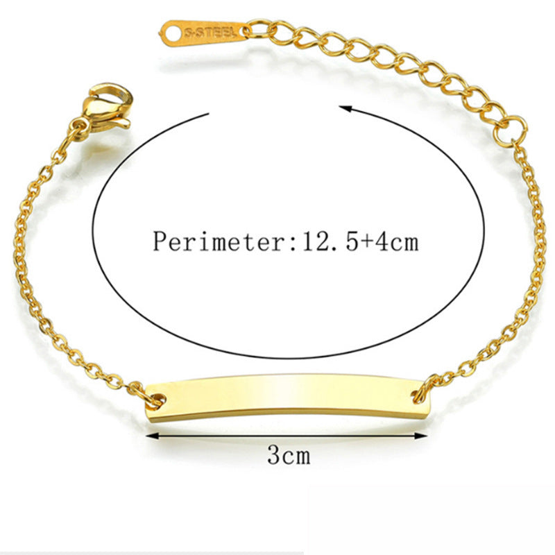 Stainless steel personalized engraved three color curved bracelet simple and personalized women's bracelet - Korvel