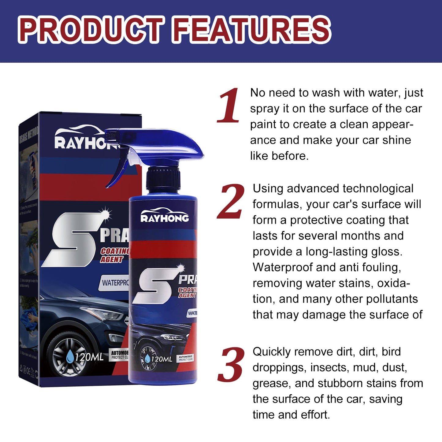 Premium Car Coating Agent Spray for Paint Maintenance