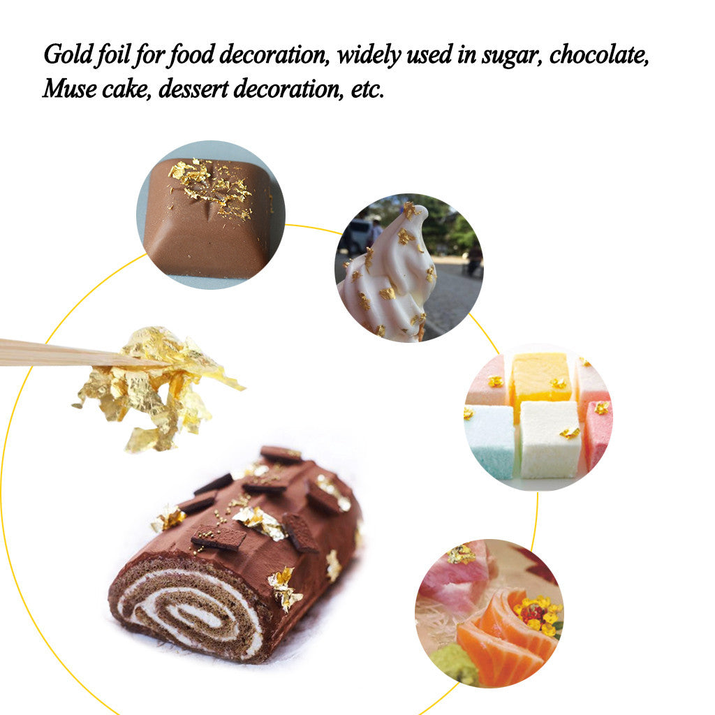 Gold Foil Pastry Decorations for Elegant Baking