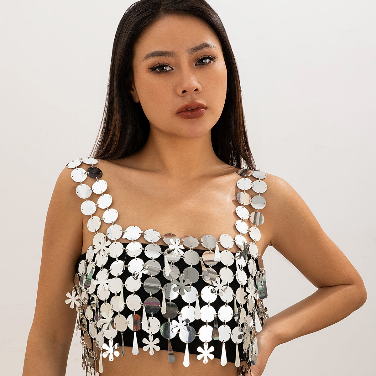 Cyberpunk nightclub style sexy slim fit backpack skirt Body Chain - Korvel