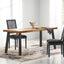 Della Acacia Wood Dining Table, Natural Stained with Rustic Metal, Brown, Grey - Korvel