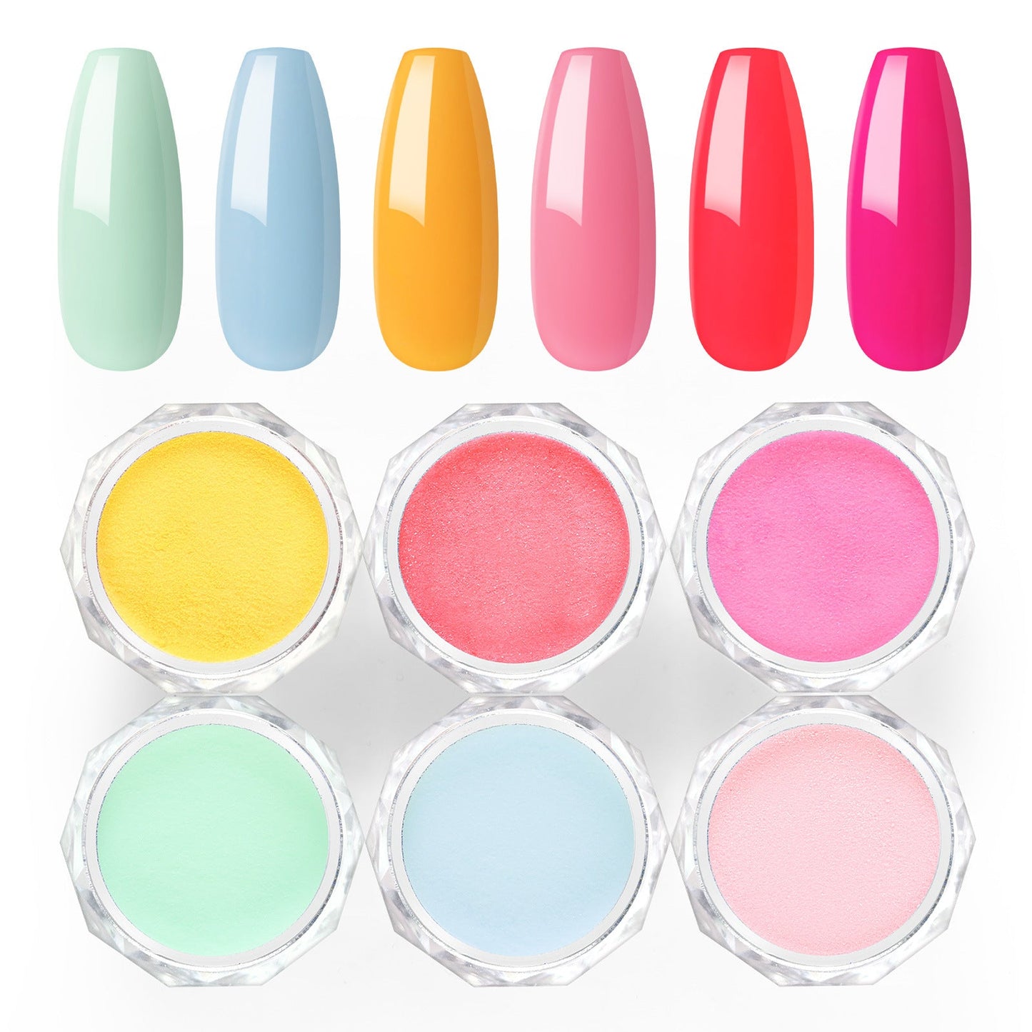 Crystal Carved Powder Extension Armor Crystal Powder Color 6pc Crystal Powder Coscelia - Korvel