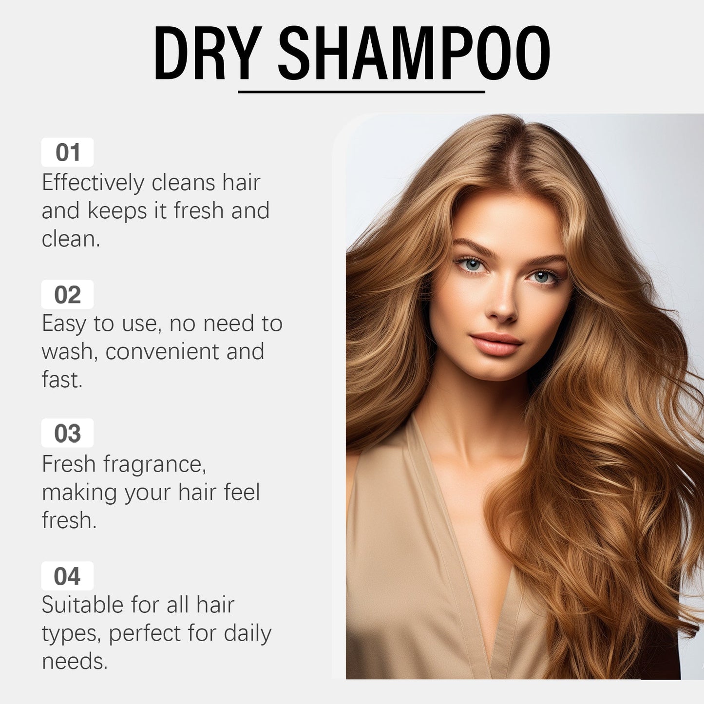 Vanilla Dry Hair Spray Gently Repair Frizzy, Fluffy And Easy To Manage Hair Dry Cleaning Spray - Korvel