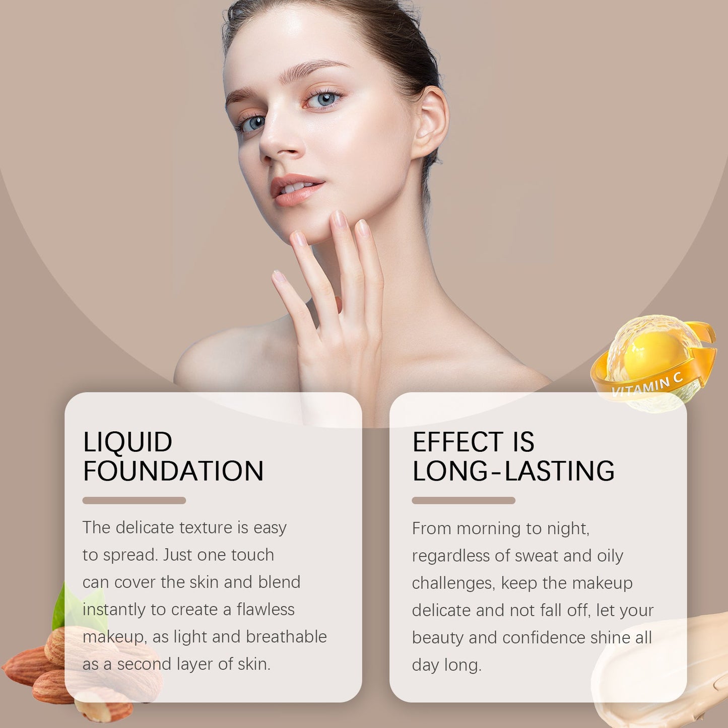 Moisturizing Liquid Foundation, Long-Lasting Moisturizing Refreshing Moisturizing Light Moisture Liquid Foundation - Korvel