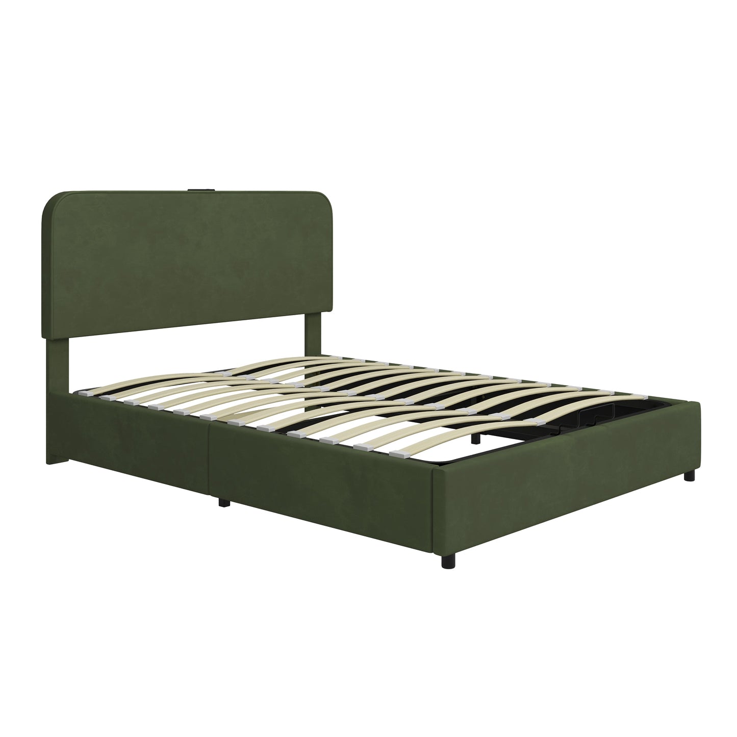 Hydraulic Storage Bed with RGB LED Lights and Bluetooth Speaker