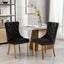 Elegant Black Velvet Dining Chair Set with Gold Accents