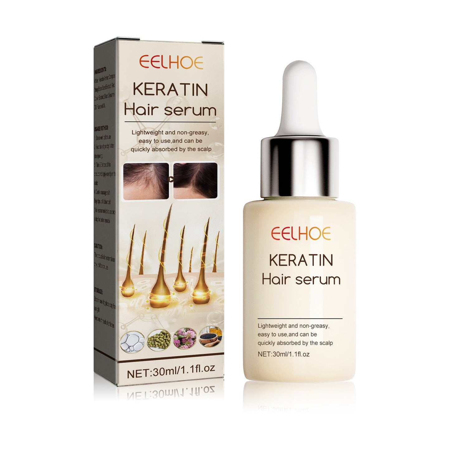 Hair Enrichment Essence, Moisturizes Hair Repair Hair Root Thickening Hairline Strengthening Hair Treatment Essence - Korvel