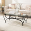Conjunto de Mesa de Café Elegante de 3 Piezas con Vidrio Templado