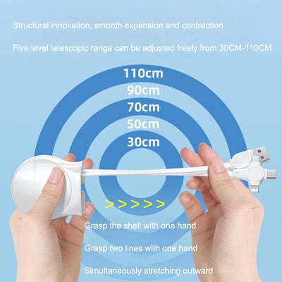 Retractable 3-in-1 USB Charging Cable