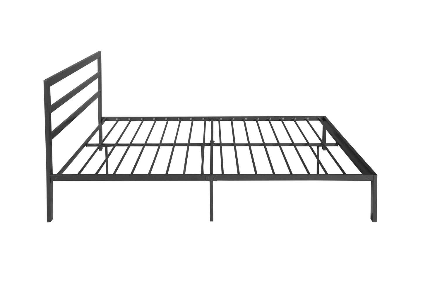 Queen Size Metal Bed Frame with Headboard Charcoal Grey - Korvel