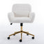 Chaise de bureau ajustable beige avec base en métal doré