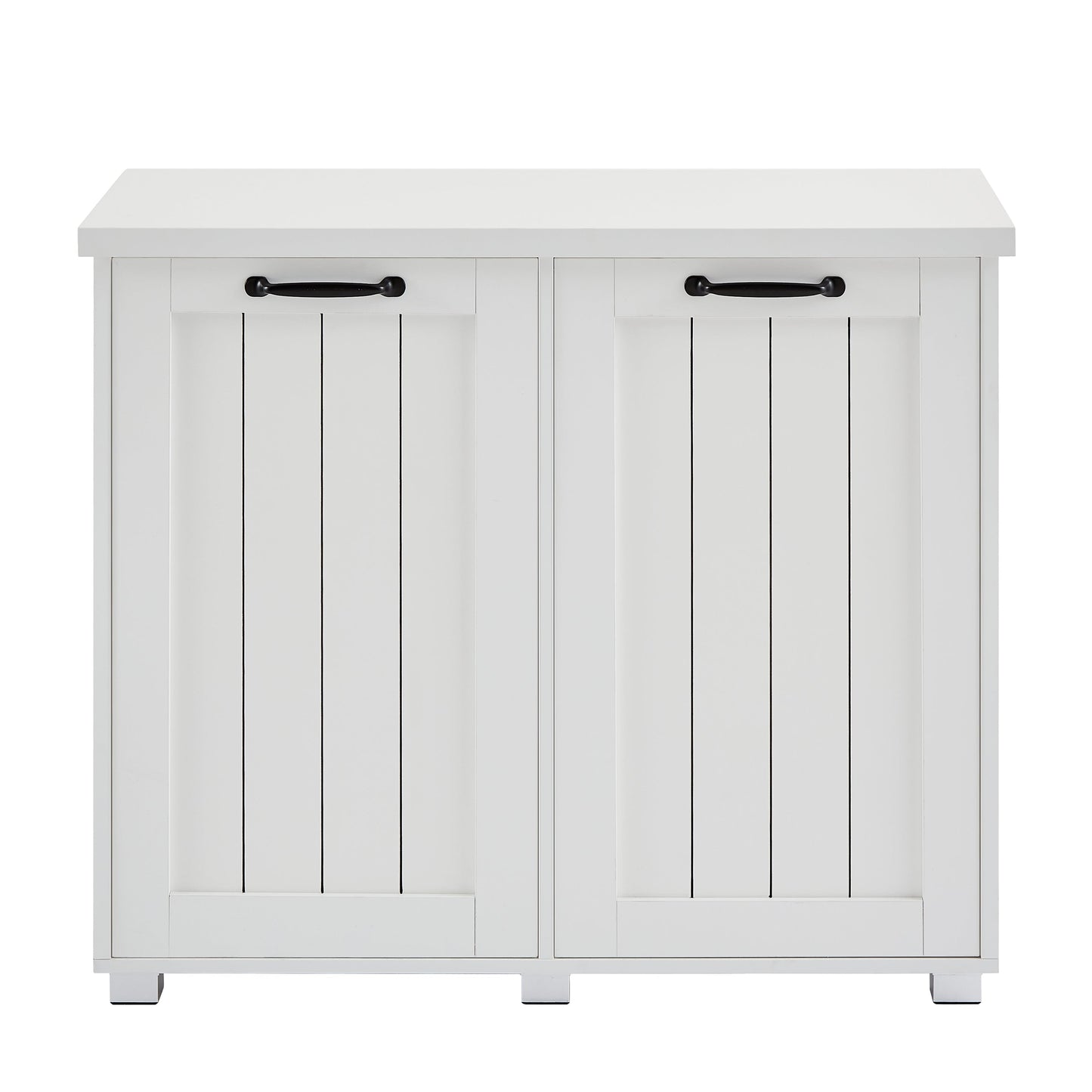 Armoire à déchets inclinable à deux compartiments - Blanc