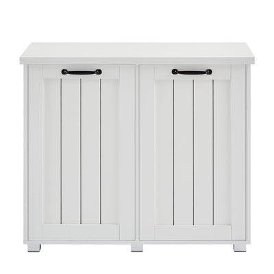 Two-Compartment Tilt-Out Trash Cabinet - White