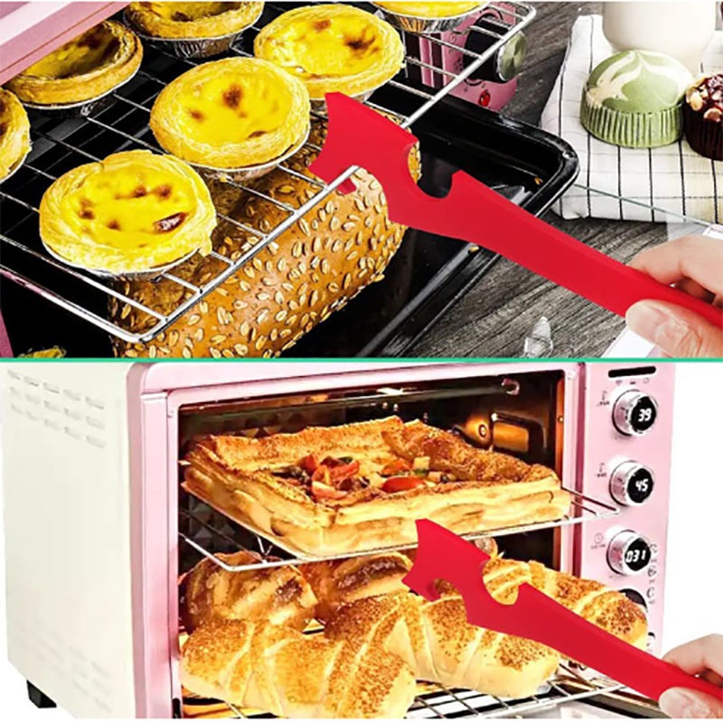 Oven baking tray tool kitchen multifunctional push-pull rod non scalding hand push-pull device - Korvel