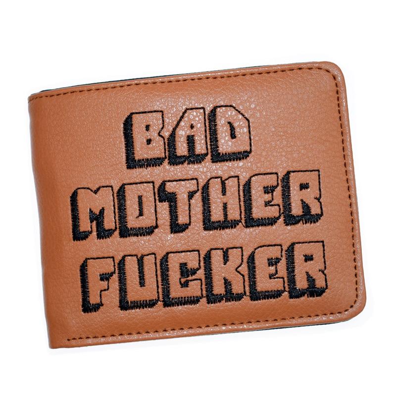 Pulp Fiction Jules Wallet with zipper Coin Pocket Bad Mother Letters Boys Wallet Card Holder Vintage Gift Purse - Korvel