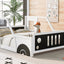 Full Size Classic Car-Shaped Platform Bed with Wheels White - Korvel