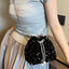 Sequin Chain Drawstring Bucket Bag - Korvel