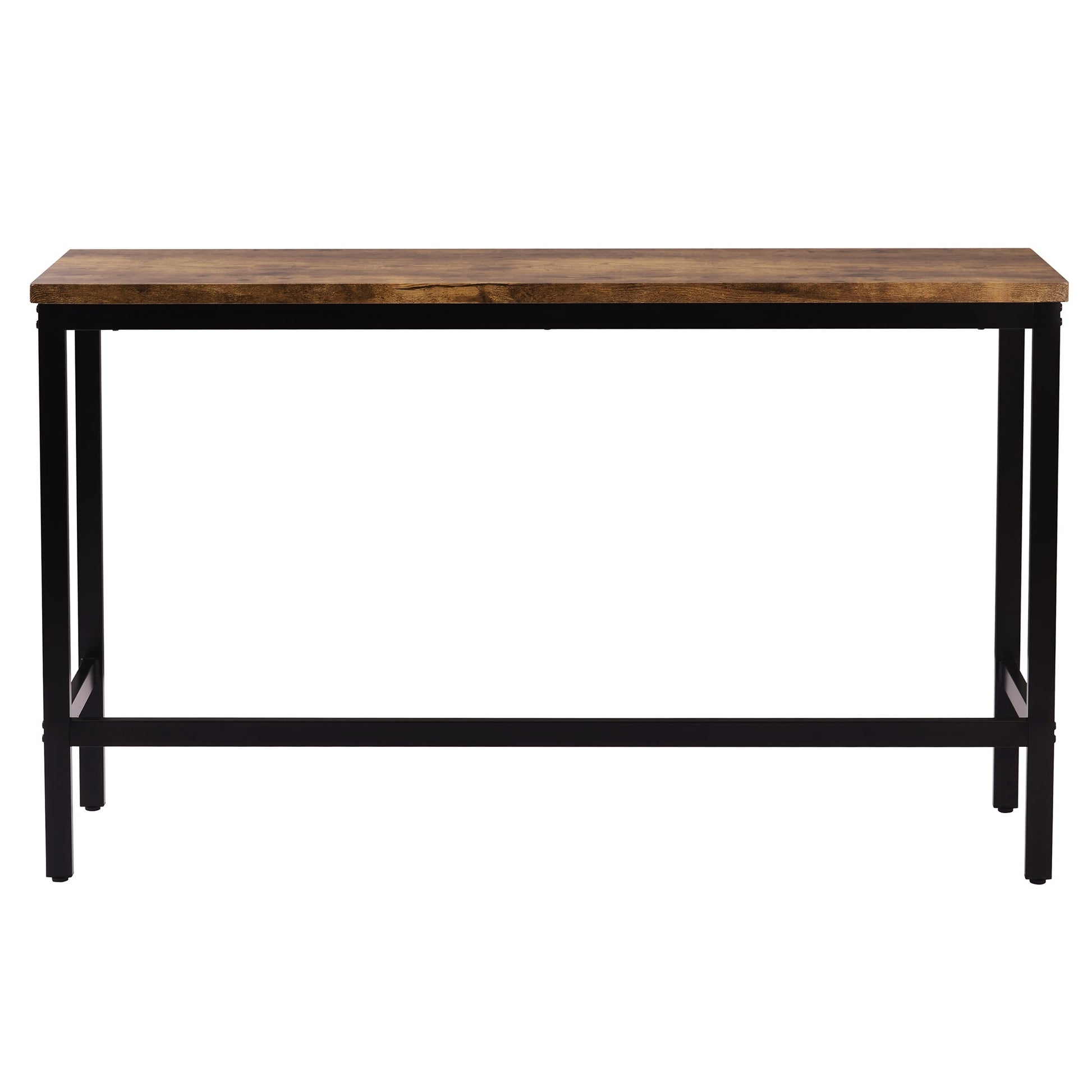 TOPMAX Counter Height Extra Long Dining Table Set with 3 Stools Pub Kitchen Set Side Table with Footrest Brown - Korvel