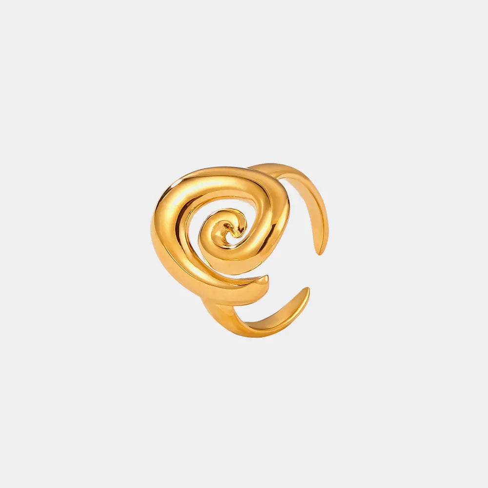Bague en acier titane en forme de spirale