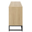 Engraved 3-door side panel with LED, self-service cabinet storage cabinet, modern coffee bar cabinet with adjustable shelf - Korvel