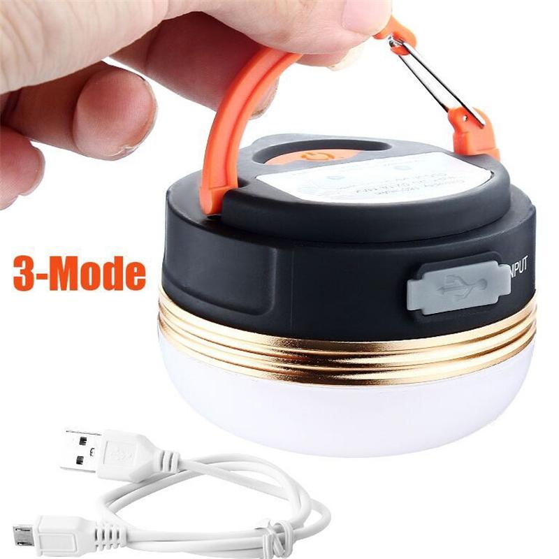 Mini Portable Camping Lights 3W LED Waterproof Tents Lamp Night Hanging lamp USB Rechargeable - Korvel