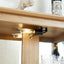 Light colored glass cabinet with adjustable glass frame, including cabinet light bulbs OAK with 2 doors and 1 drawer - Korvel
