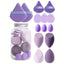 14-Piece Makeup Sponge Set in Purple, Pink, and Black