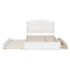 Lit plateforme queen en bois blanc élégant avec lit gigogne